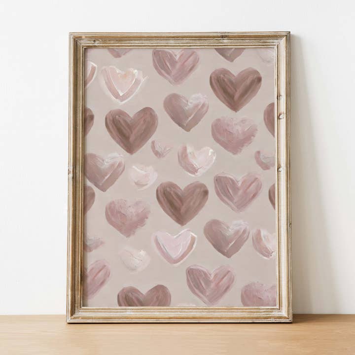 Valentine Hearts Art Print for wholesale by Pink Lemon Decor