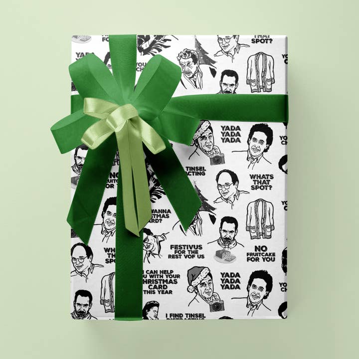 Hoja de papel de regalo navideño Seinfeld de 24 pulgadas x 36 pulgadas para venta al por mayor de Design Corner