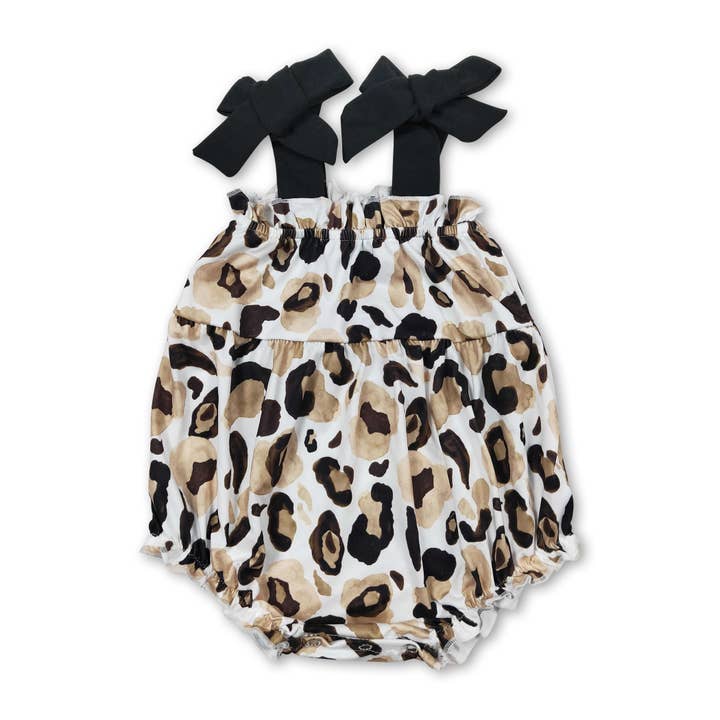 Yawoo Garments - Wholesale Top & Short Set - Kids - Black straps leopard tunic ruffle shorts girls clothes