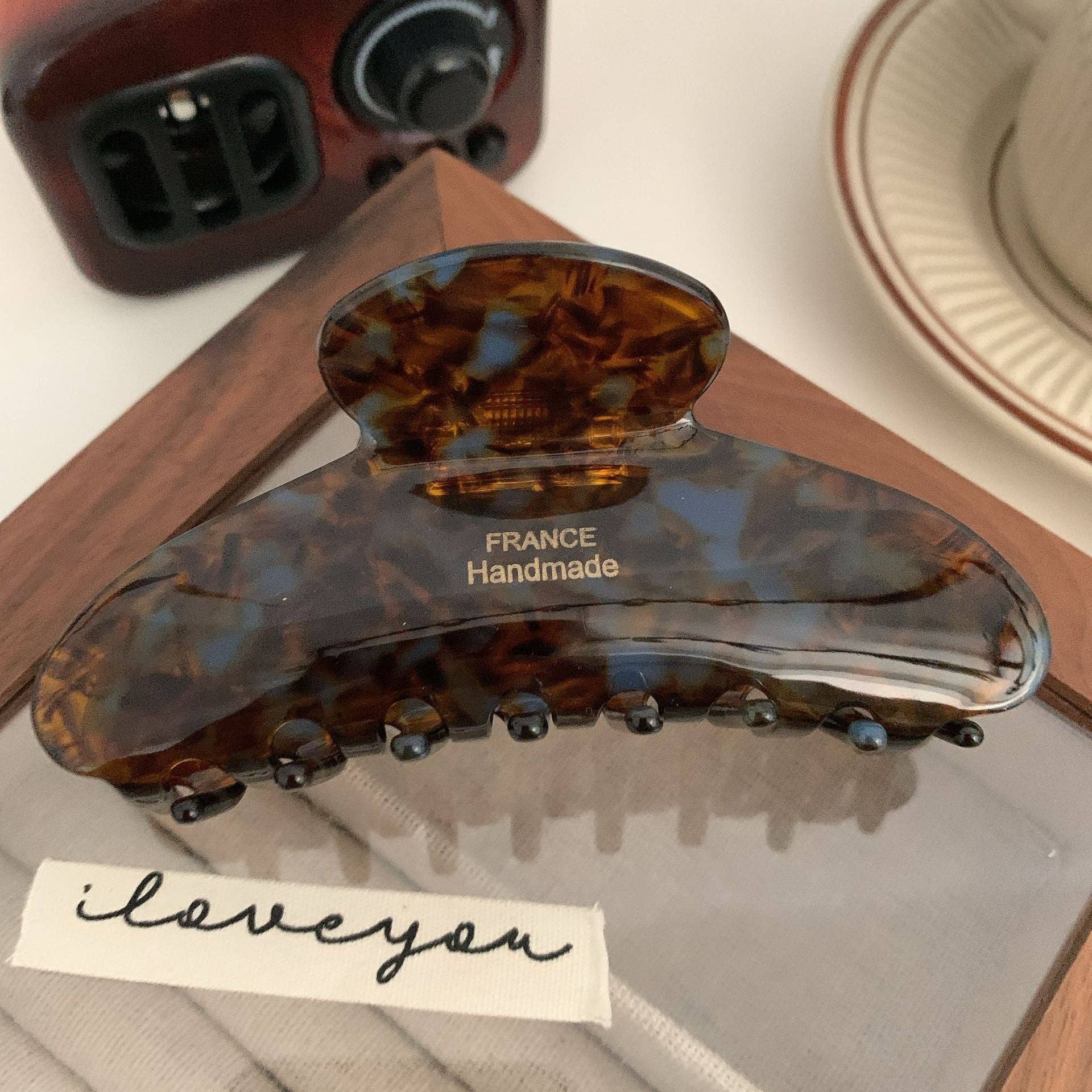 Dipped Shop - Vendita all'ingrosso Fermaglio per capelli - Donna - Clip ad artiglio a pois color caramello floreale DPJC43