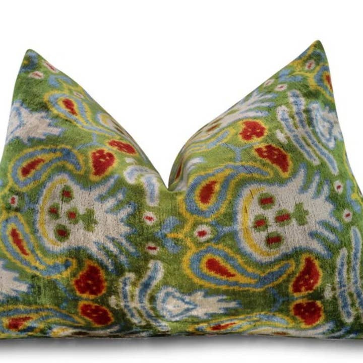 Handmade Evil Eye Velvet Pillow 16x24 Green with Insert (Copy) for wholesale by Canvello