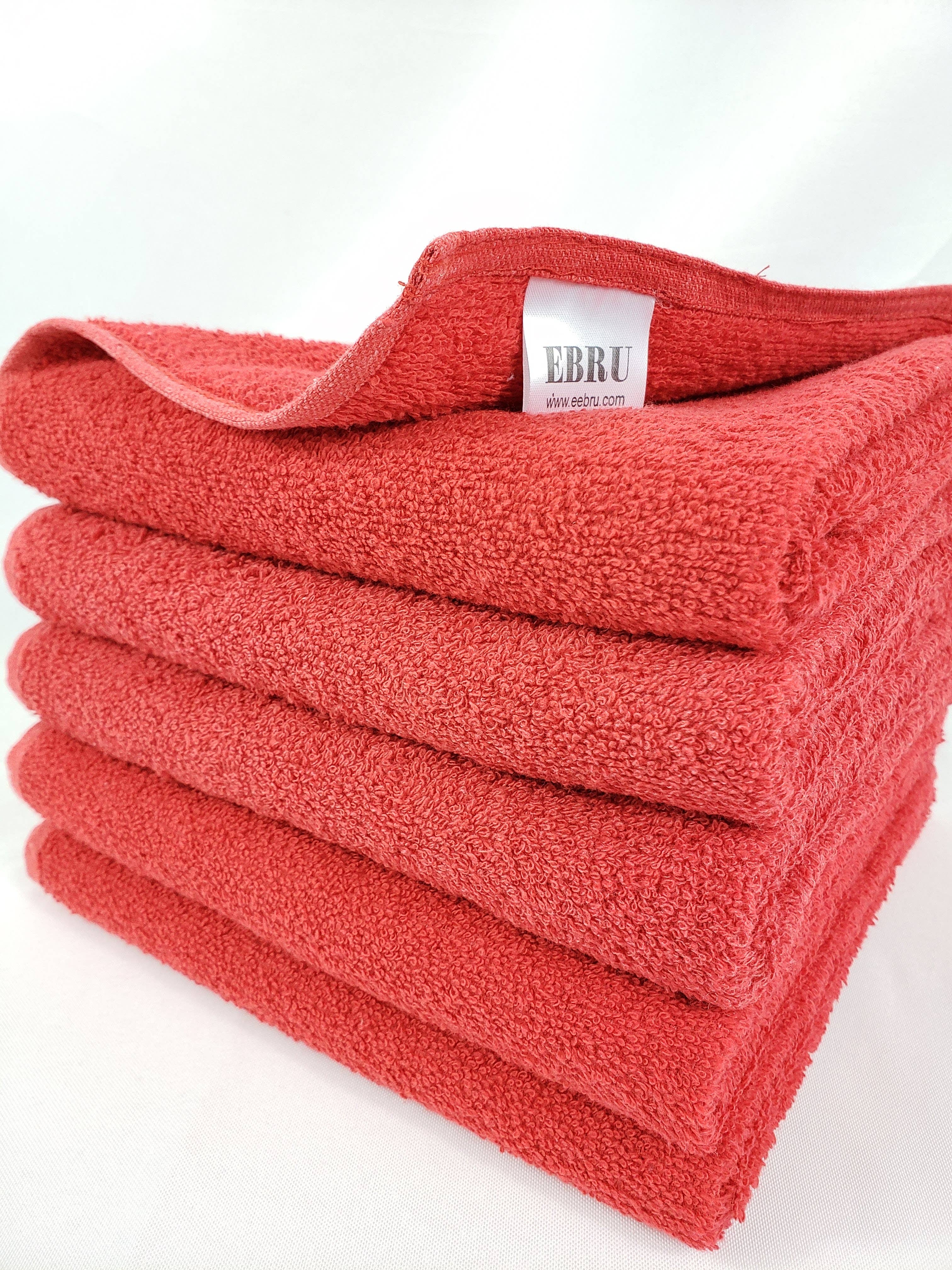 EBRU Home - Wholesale Towel Set - Salon, Spa, Face or Hand Towels 6 Pack 20x36" RED12