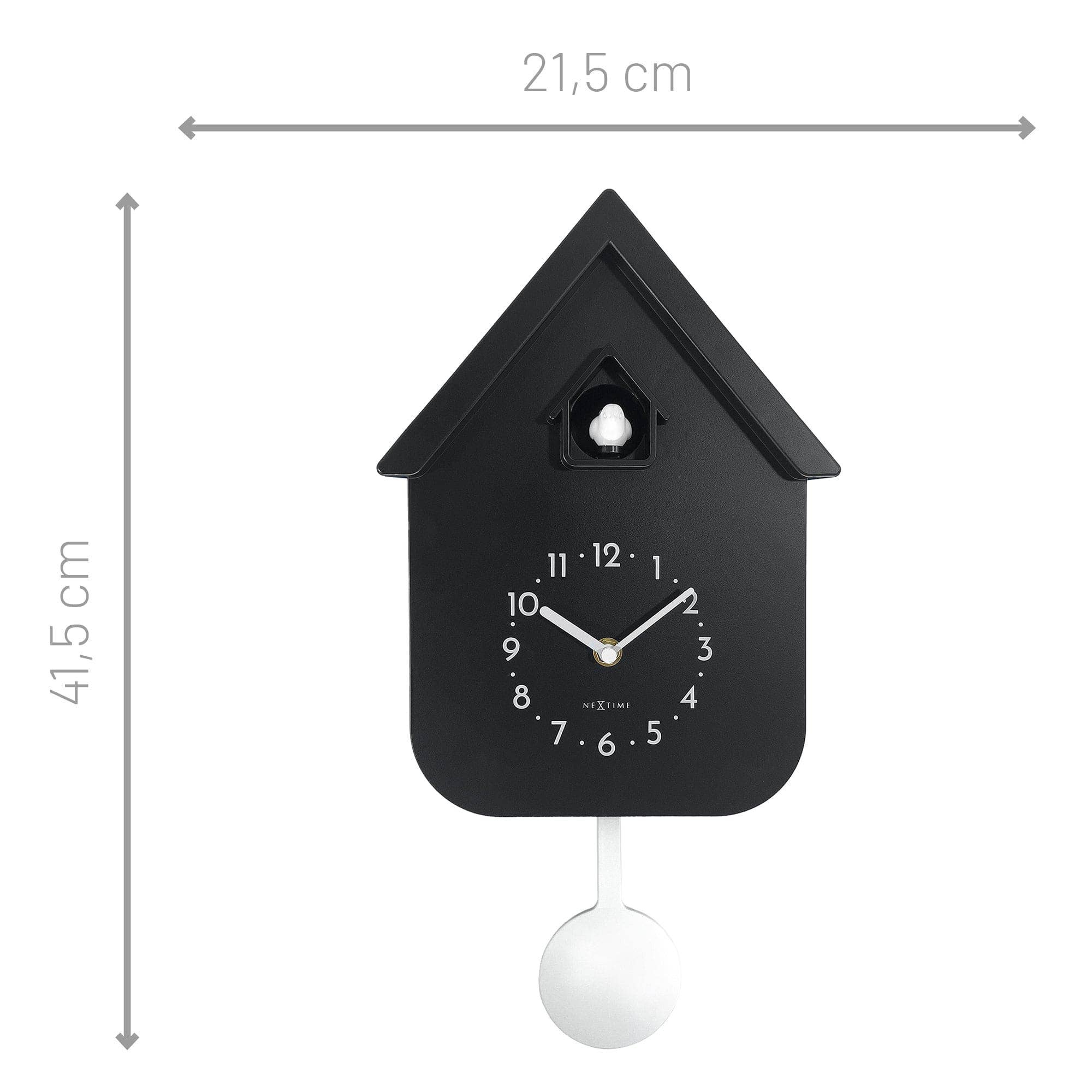 NeXtime - Wholesale Wall Clock - Wall clock 21.5x41.5x8.5cm - Pendulum - Cuckoo -NeXtime 'Twitter'23