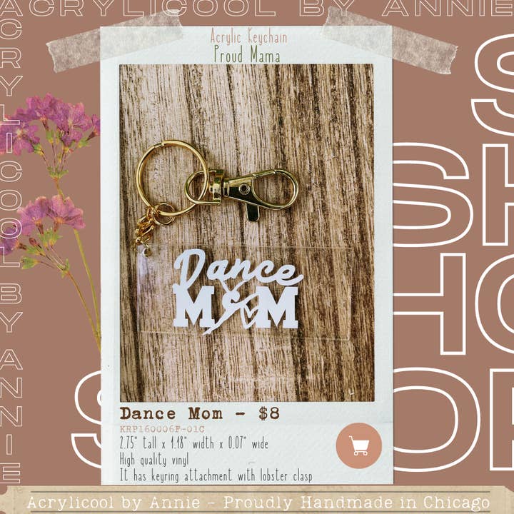 Dance Mom - Akryl Nøglering (Rektangel 2,75 „X 1.18") for engroshandel hos Acrylicool by Annie