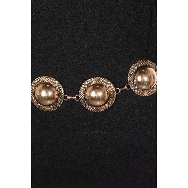Collections by Fame Accessories - Wholesale Belt - Women's - Metallic Dome Disc Chain Belt