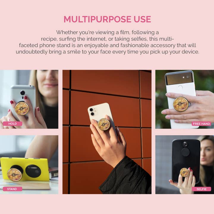 NoMonet - Wholesale Phone/Tablet Stand - On My Way to Crazy - Faux Compass Adjustable Phone Stand4