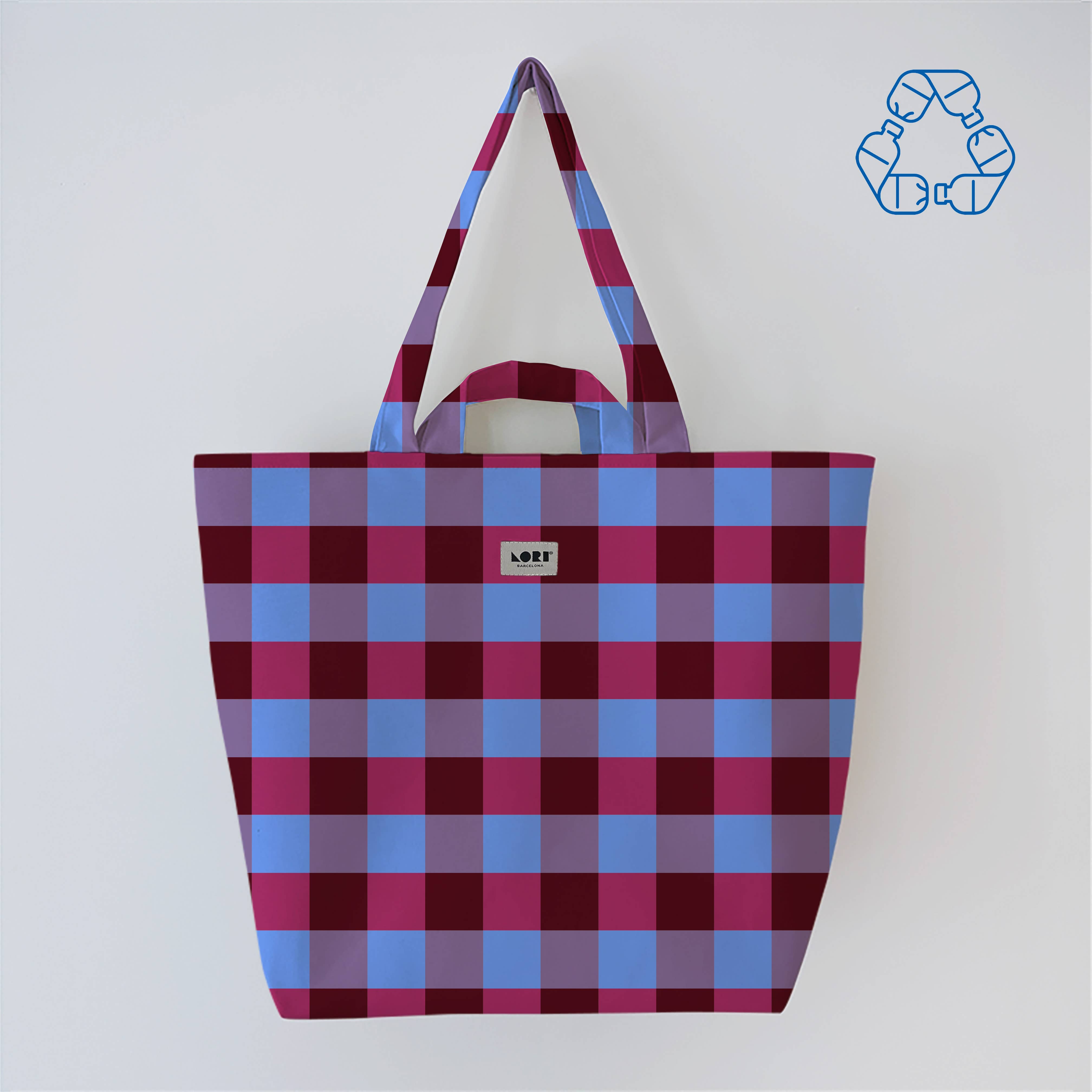 Lori Barcelona - Wholesale Tote Bag - Women's - VICHY Checkered Handle Bag Color10
