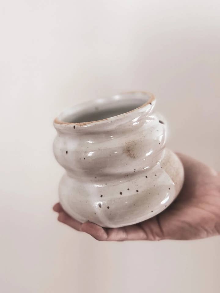 Handmade Speckled Ceramic Sculptural Vase for wholesale by Goodynuf