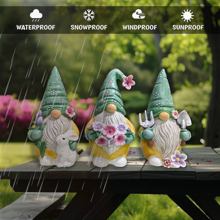 OrnamentallyYou - Wholesale Decorative Figurine - Garden Guardians Set of Three 6" Gardening Gnome Figurines