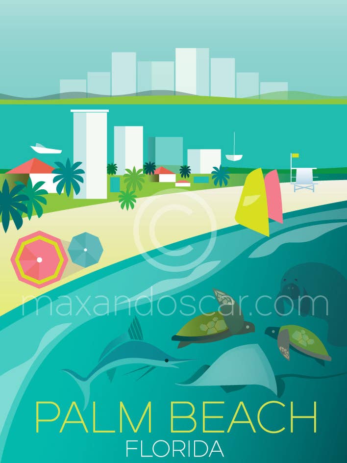 IMPRIMÉ PALM BEACH pour la vente par Max & Oscar