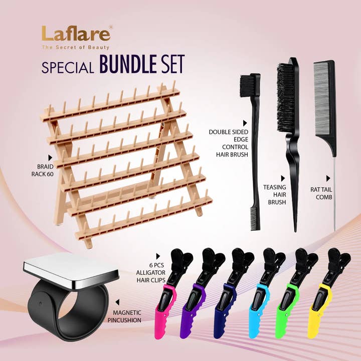 Laflare - Wholesale Hair Accessories Set - Women's - Braiding Rack 60 Combo3