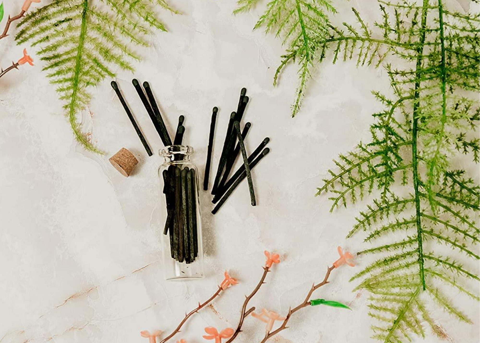 River Birch Candles - Wholesale Matches - 2 inch All Black Decorative Matches In Jar with striker6