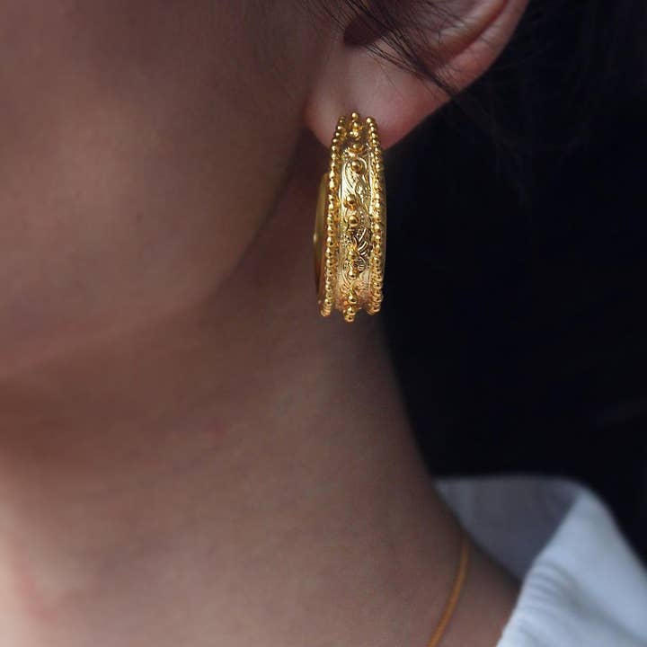 MIO JEWELS - Wholesale Hoop Earrings - GOLD ETA RINGS