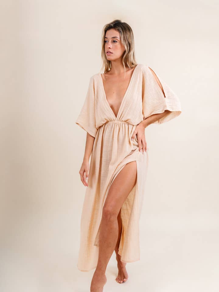 Tulum Style Goddess Dress – Lightweight cotton for wholesale by Mayense