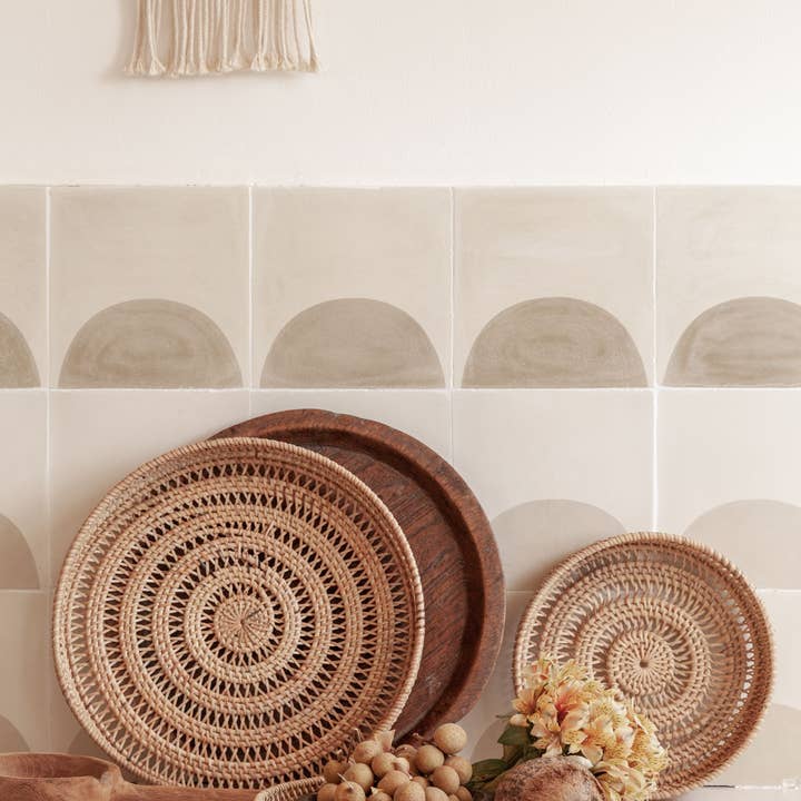 Village Thrive - Wholesale Decorative Tray - Round Woven Tray