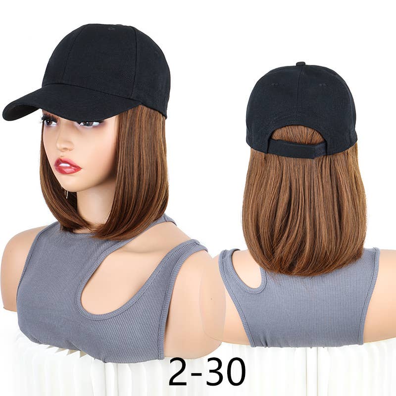 AK Brand - Vente Extensions de cheveux - Casquette de baseball avec extensions de cheveux courts et raides2