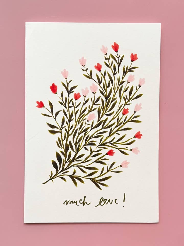Gevouwen bloemenkaart - 6 (Veel liefs!) voor wholesale door Avis et Tigris
