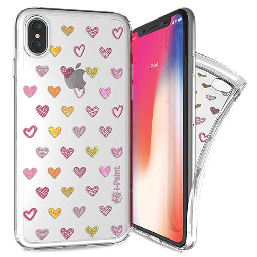 Coque Soft Clear pour iPhone X/XS - Design CŒURS en Italie pour la vente par i-Paint