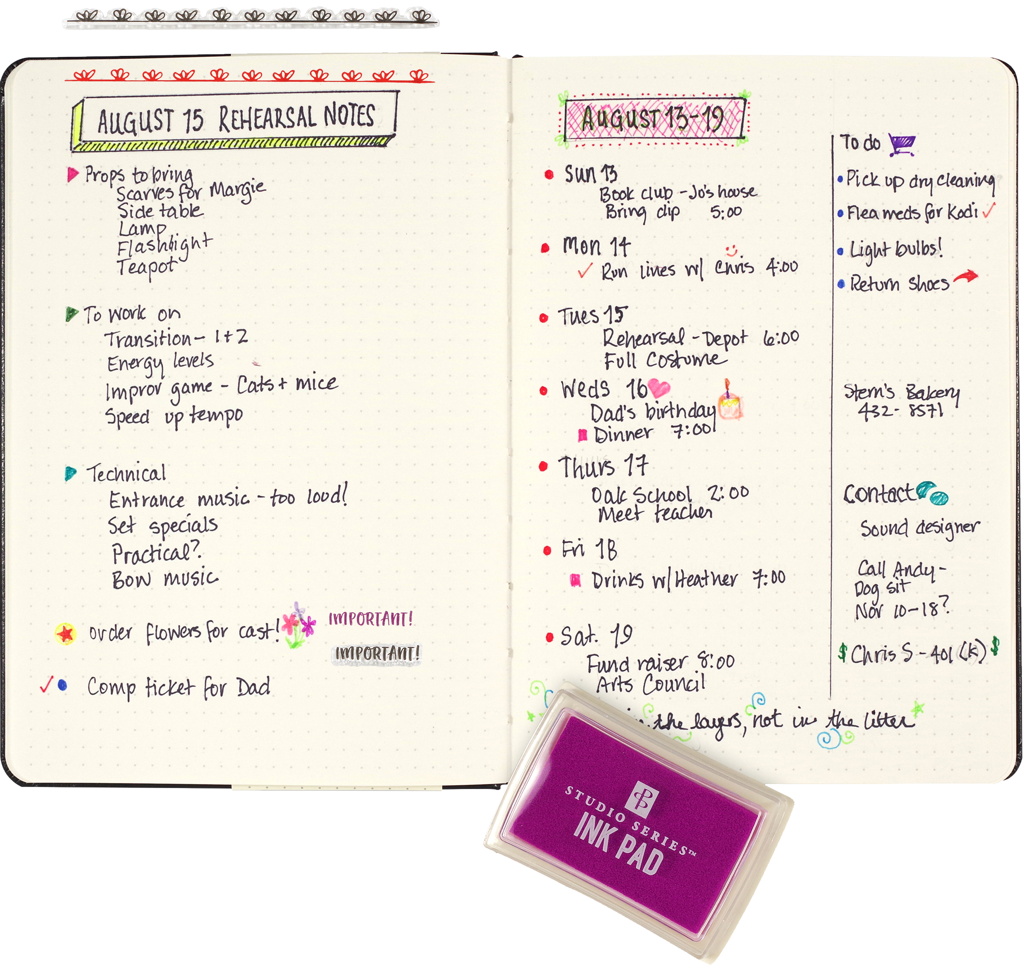 Peter Pauper Press - Wholesale Rubber/Decorative Stamp - Dot Journaling Clear Silicone Stamp Set2