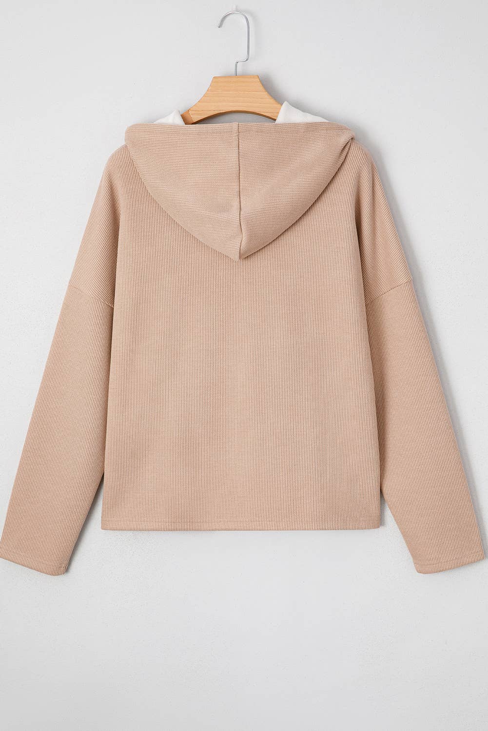 66DISCO - Vente Sweat à capuche – femme - Sweat à capuche ample à cordon en dentelle texturée thermique/imprimé léopard (S-XL)5