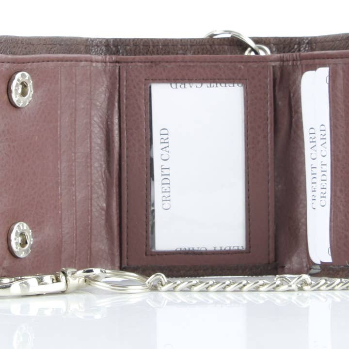 Leather Impressions Inc – Engroshandel Tegnebog - Dame – Vegansk læder klassisk stil kædepung VL520-CHAIN12