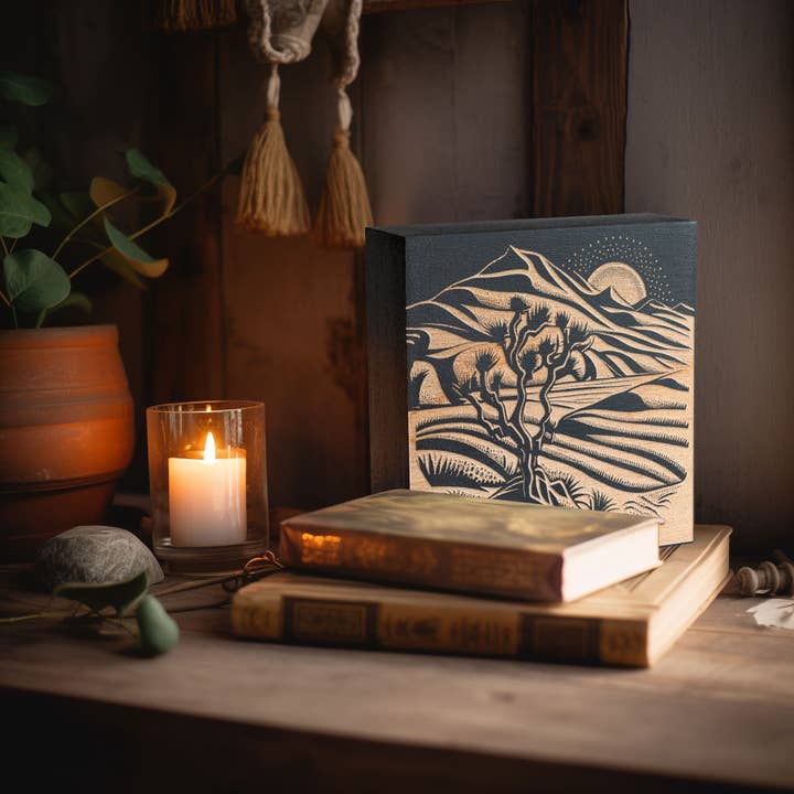 Desert Sands Scene Engraved Illustration for wholesale by Benoit's Design Co.