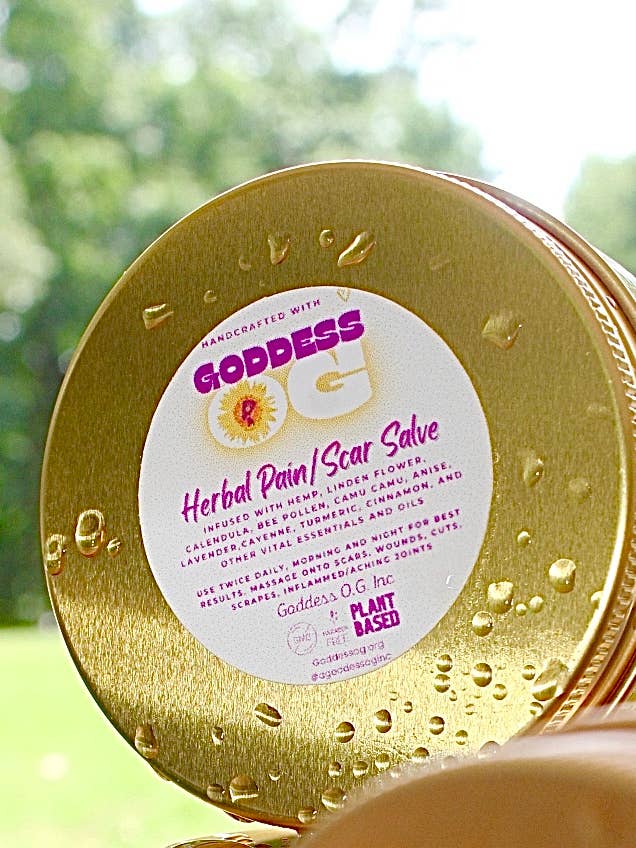 Herbal Infused Pain/Scar Salve for wholesale by Goddess O.G. Inc