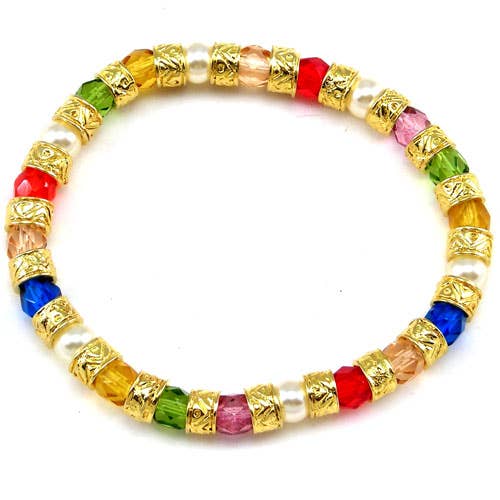 Alice Sturzinger LLC – wholesale Beaded bracelet – Linda Murano Glass Stretch Bracelet - 9 Color Option