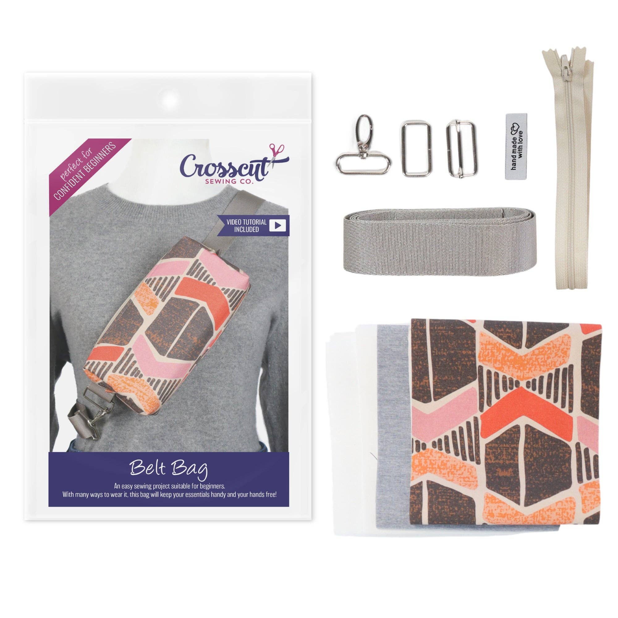 Crosscut Sewing Co. - Wholesale Belt Bag - Women's - Belt Bag Sewing Kit - Supplies, Printed Pattern and Video Tutorial27