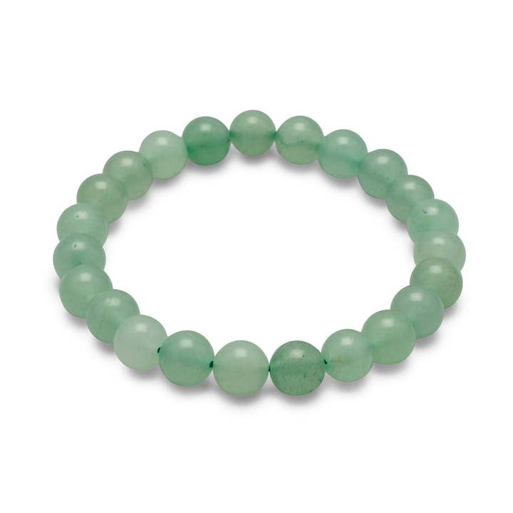 Green Aventurine Bead Stretch Bracelet for wholesale by Silver Stars Collection