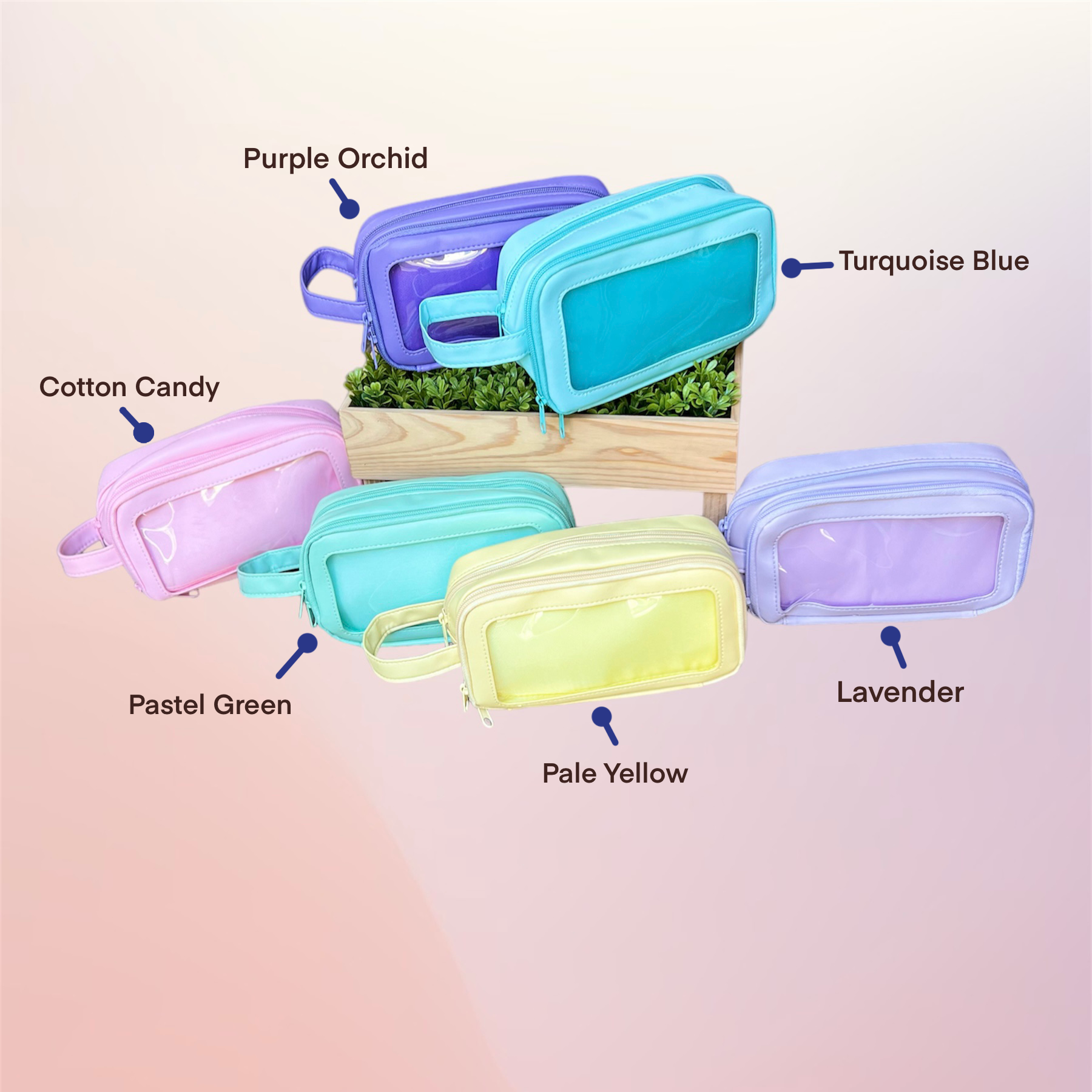 zizi&me - Vente Étuis/trousses à crayons - Pochette de rangement ITA avec fenêtre en vinyle transparent pour afficher les broches1