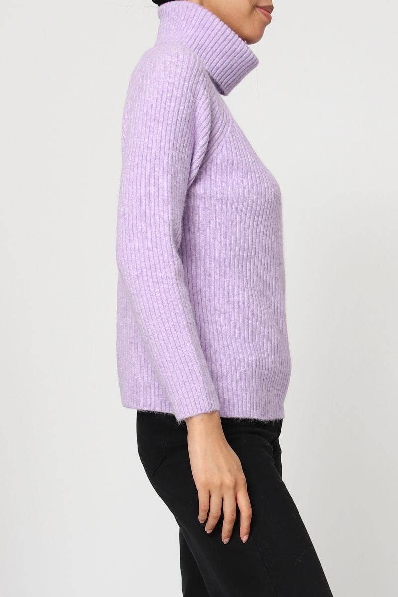 DIX-ONZE - Vente Pull en maille – femme - Pull Maille Côtelée – Col Roulé & Manches Longues13