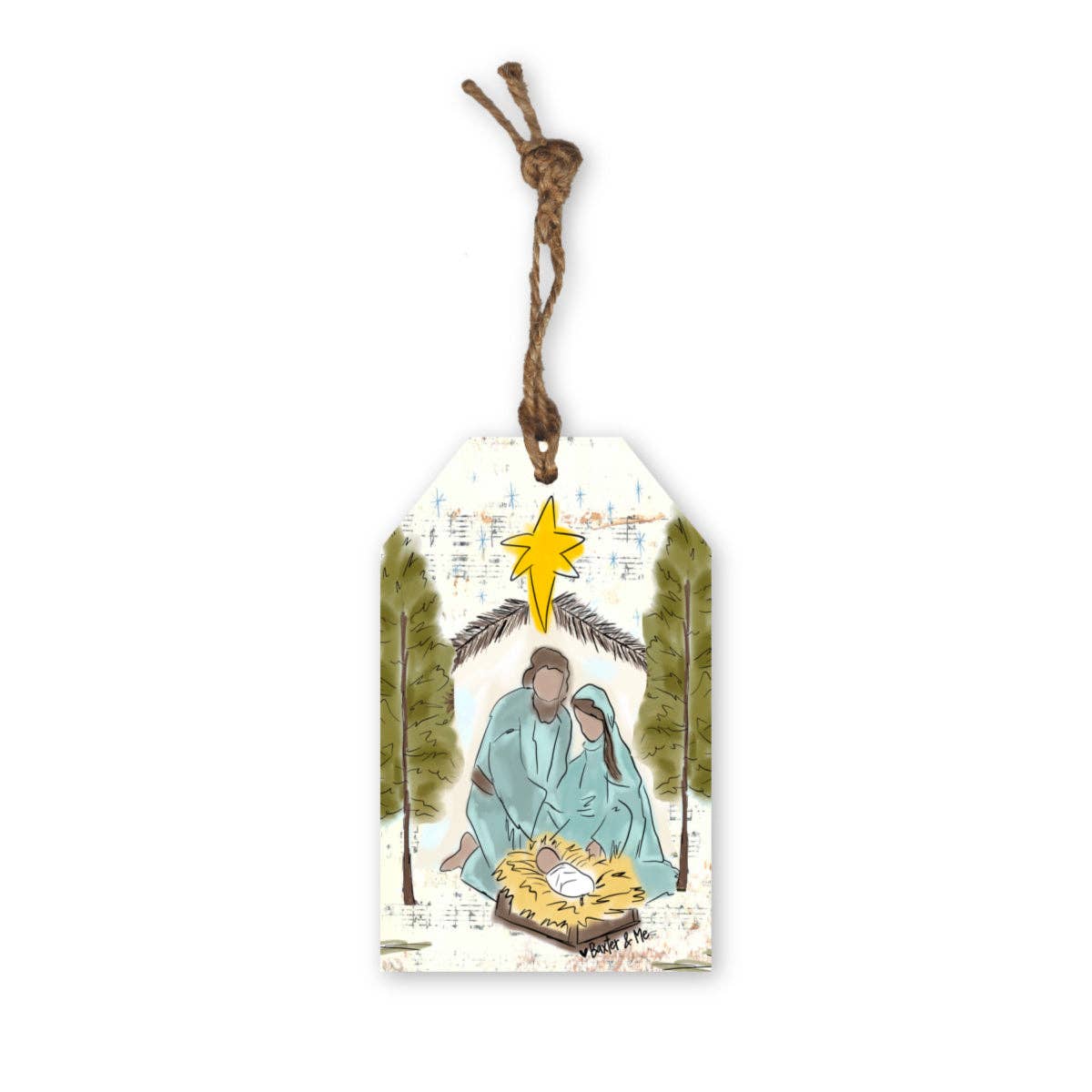 Baxter & Me - Wholesale Ornament - Starry Night Nativity Tag Ornament1