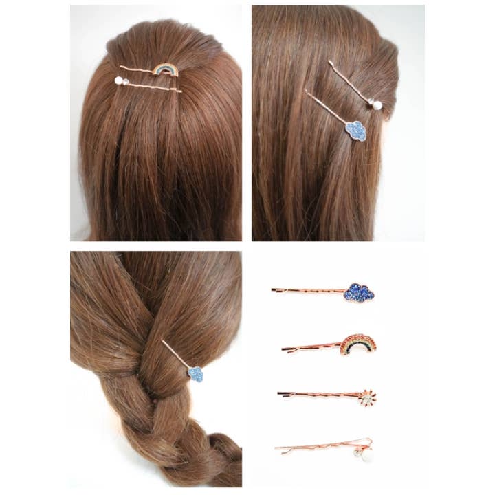 4 st bobby pin set | rhinestone bobby pin/hårnål för tjejer för wholesale av littletwinkleco