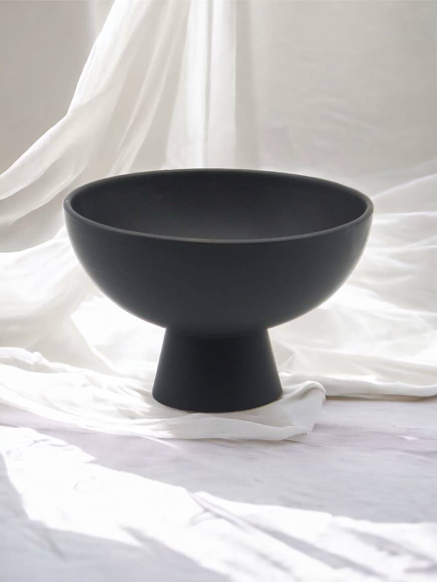 Posies - Wholesale Vase - Black Floral Compote Vase – Modern Pedestal Vase Compote