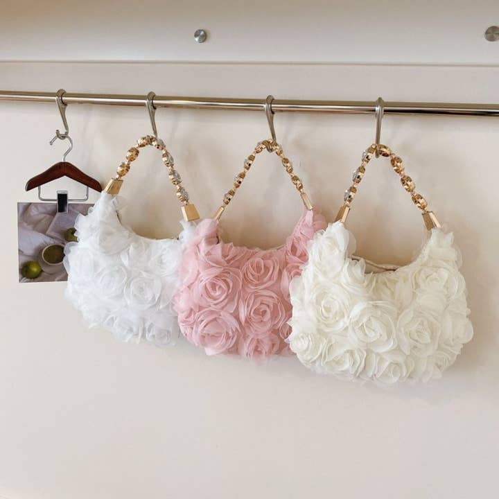 Rosebud Mini Shoulder Evening Bag for wholesale by PEACH ACCESSORIES