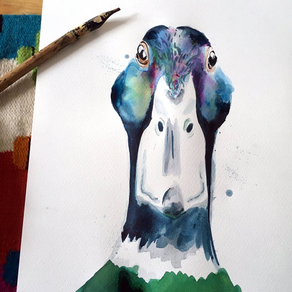 Kate Moby - Wholesale Art Print - Inky Mallard Luxury Giclee Unframed Print2