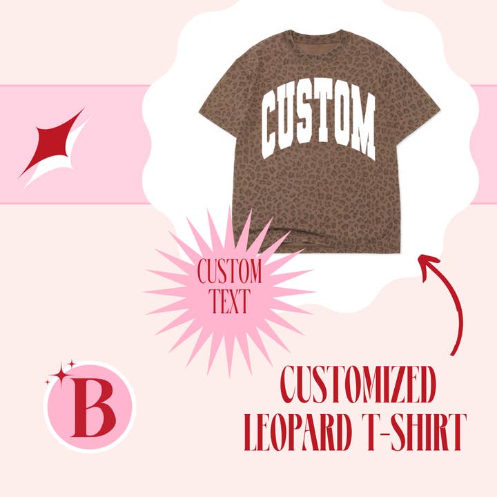 Custom Leopard Women's Graphic T-shirt for wholesale by The Babe Co.