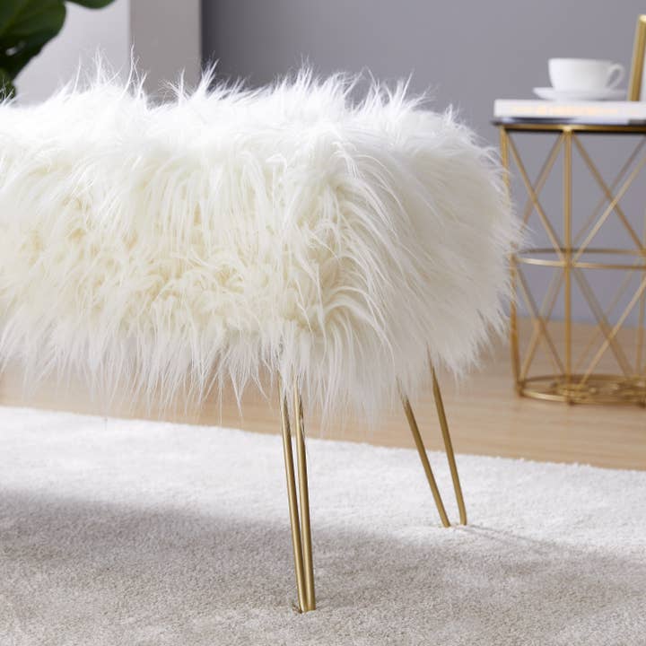 Ornavo Home - Wholesale Ottoman - Faux Fur Bench Ottoman2