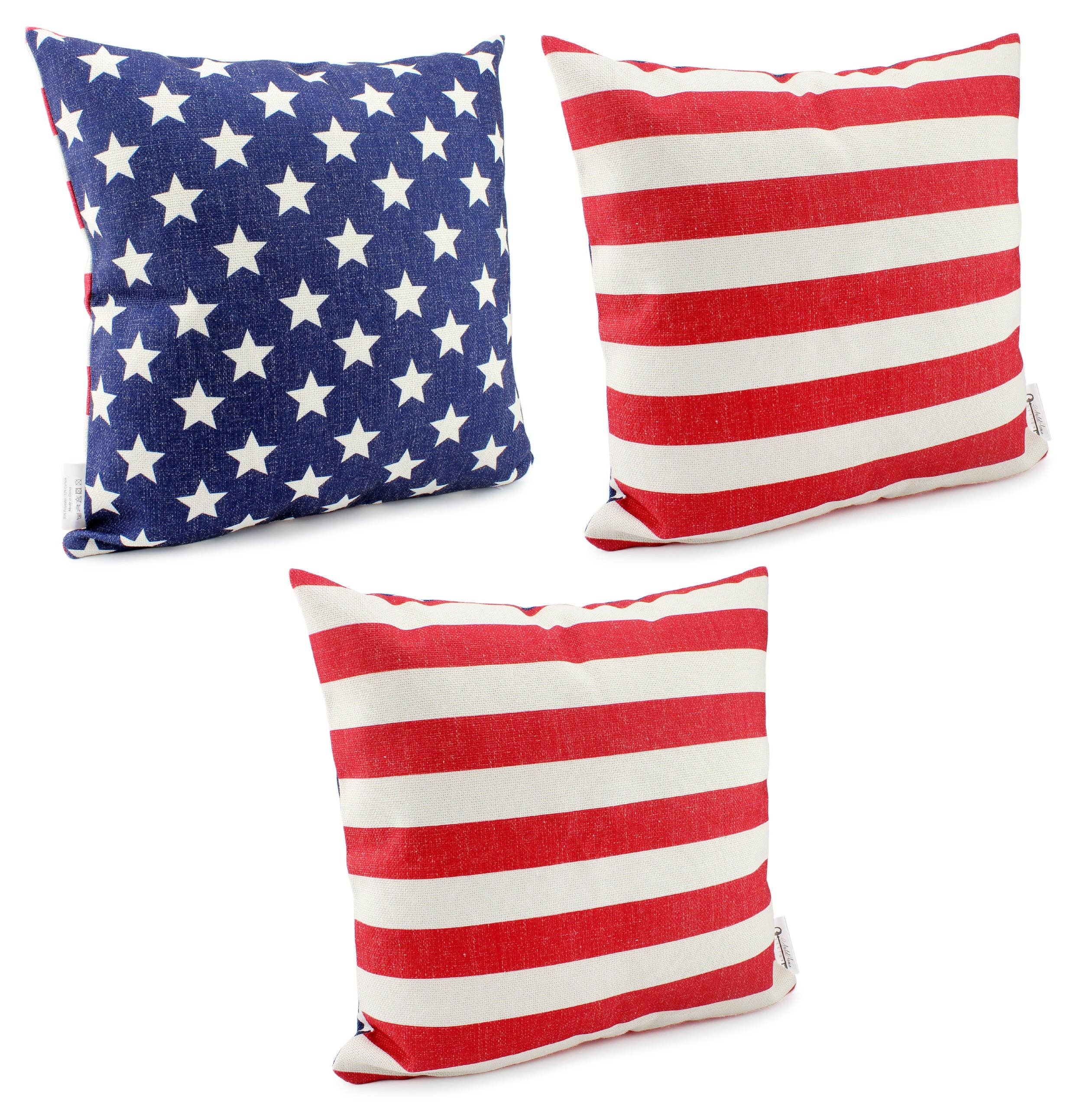 Kurated Korner - Wholesale Sierkussensloop - AuldHome Design kussenslopen met Amerikaanse vlag, set van 37