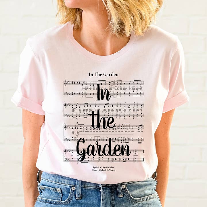 In The Garden Hymn T-Shirt - Black Ink for wholesale by Refinery Number One LLC