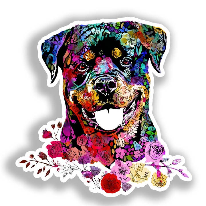 Autocollant Décalcomanie Chien Rottweiler # A018133 pour la vente par Yoonek Graphics