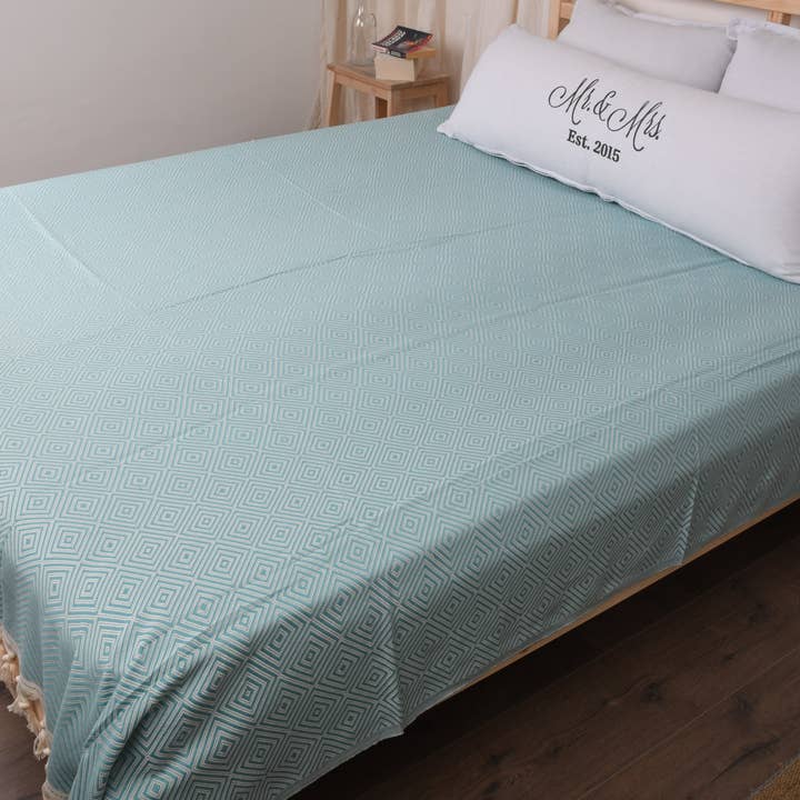 Organic Turkish Towels - Wholesale Throw Blanket - Wedding Gift Blankets, Cozy Diamond Blanket8