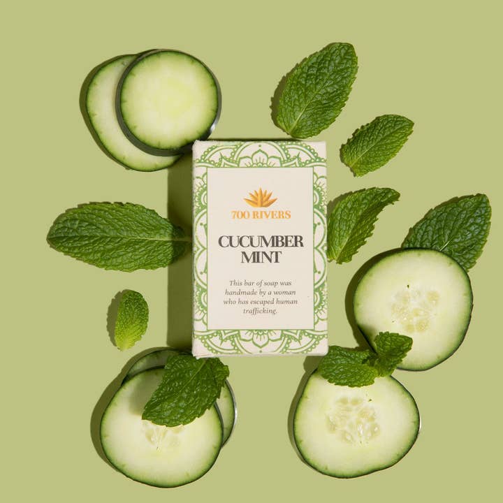 Cucumber Mint Soap Bar Travel Size | Stocking Stuffer for wholesale by 700 Rivers