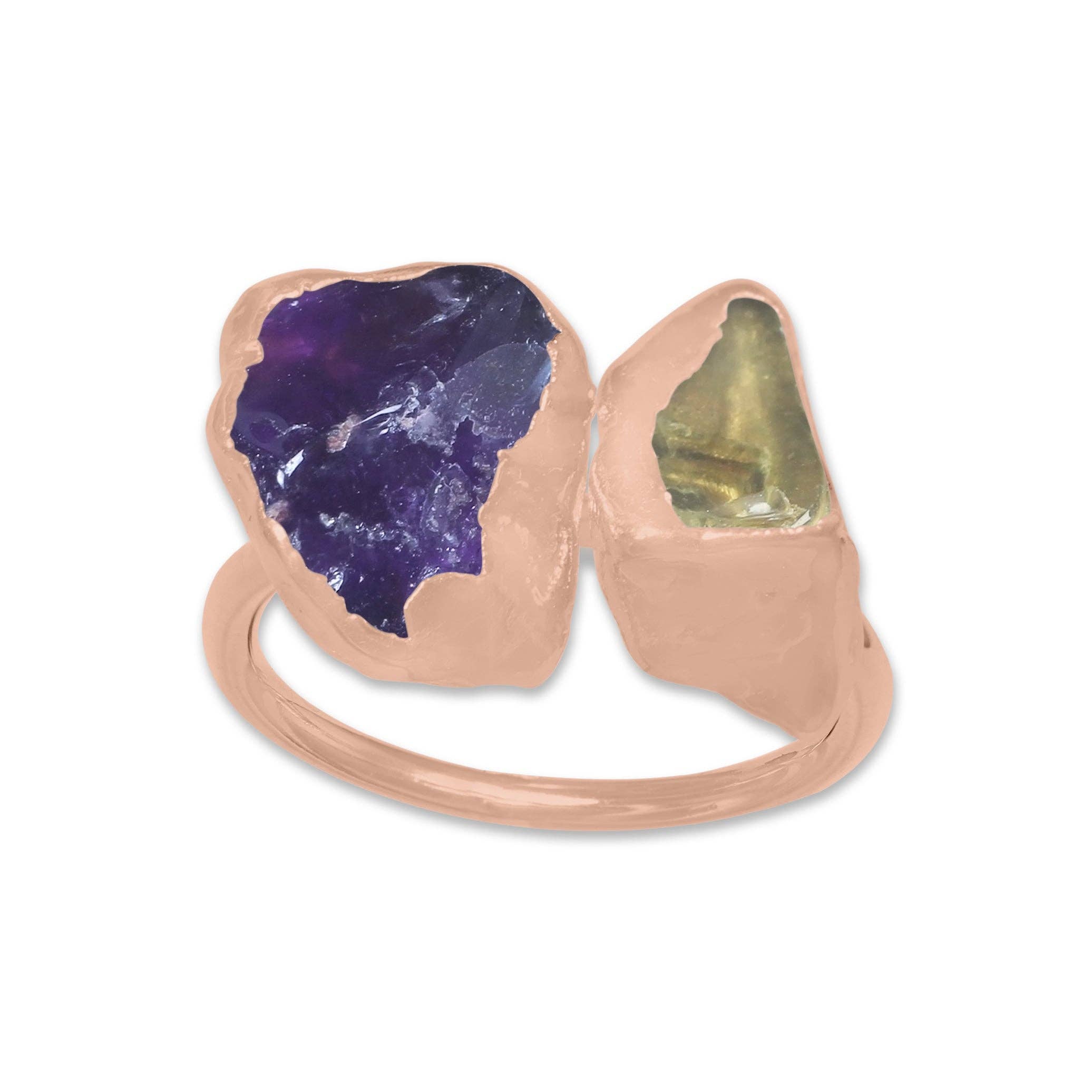 Handmade Jewels - Wholesale Cocktail/Statement Ring - Raw Crystal Ring – Silver, Gold, Rose Gold & Black Rhodium Finish | Natural Stones (Made to Order)23