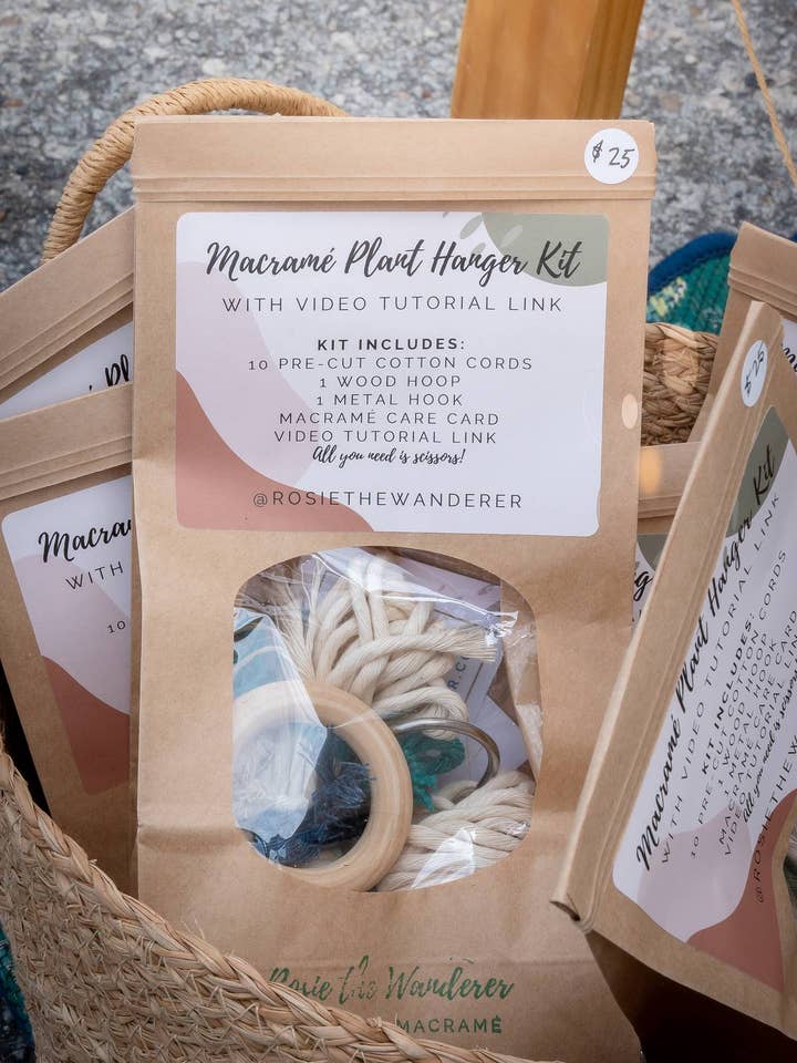 DIY Macrame Plant Hanger Kit - With Video Tutorial for wholesale by Rosie the Wanderer, Handmade Macramé