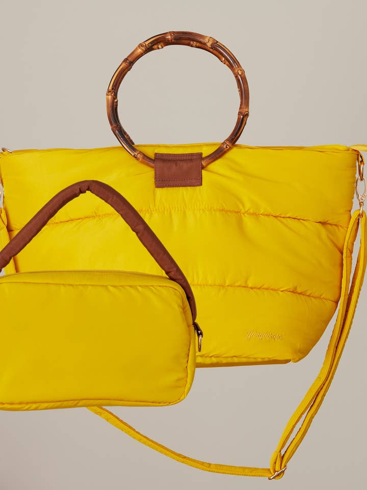 Saco acolchoado 2 em 1 amarelo por atacado de Yunyinrose