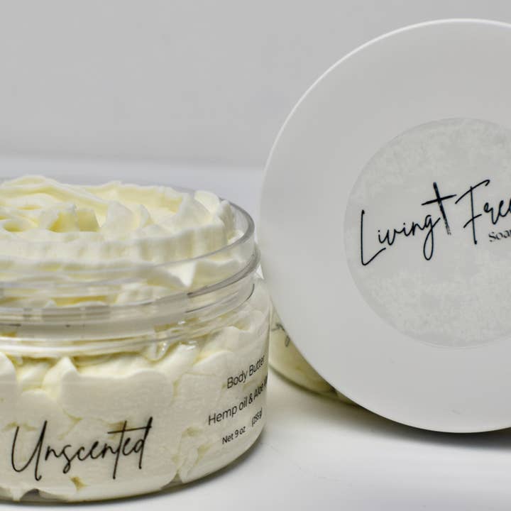 Unscented - Hemp Body Butter for wholesale by Living Free Soapery