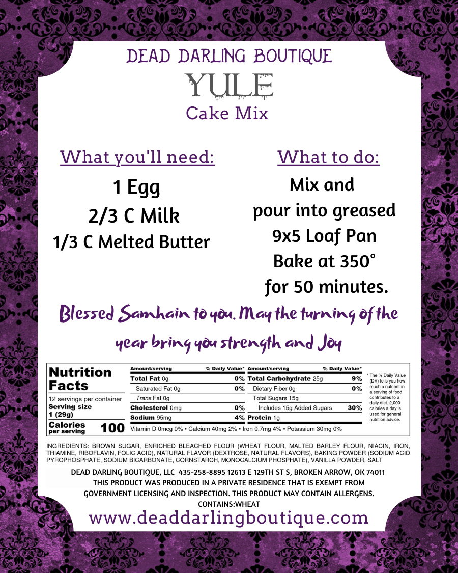 Dead Darling Boutique - Wholesale Cake Mix - Yule Cake Mix1