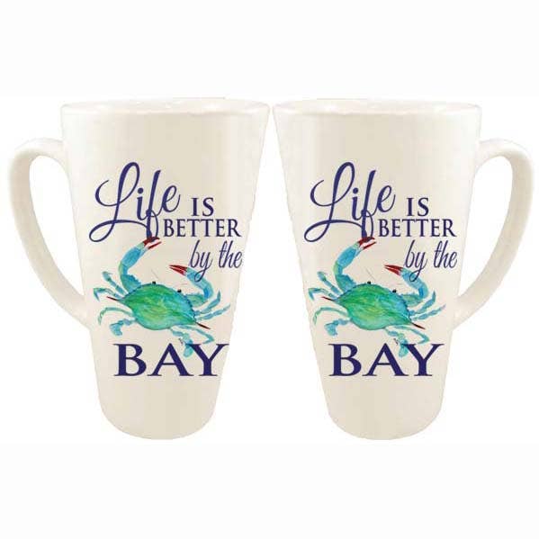 Crab-Life is better by the Bay Latte Mug for wholesale by B McVan Designs